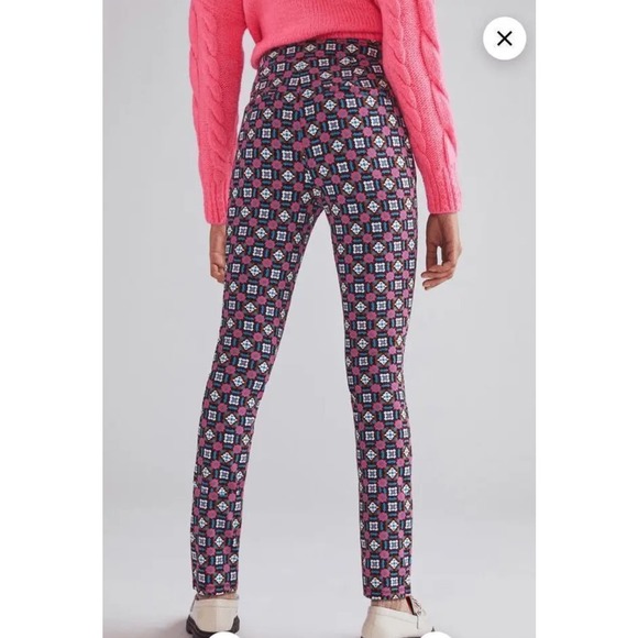 Anthropologie Maeve Slim Ponte Pants in Pink - Picture 3 of 10